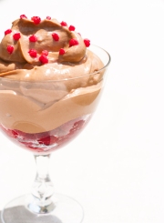 Chocolate and Hazelnut Mousse with Raspberries